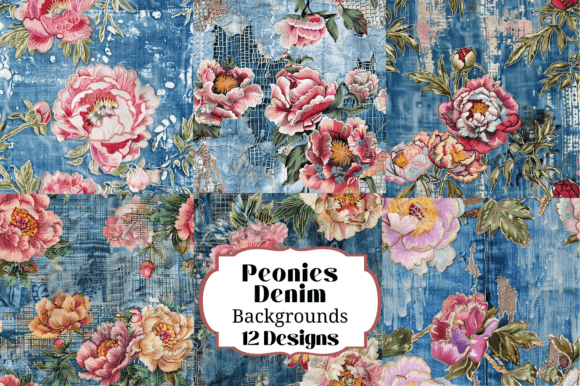 12 Peonies & Denim Seamless Backgrounds: A Designer's Guide