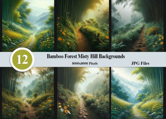 Bamboo Forest Misty Hill Backgrounds: Elevate Your Creative Projects