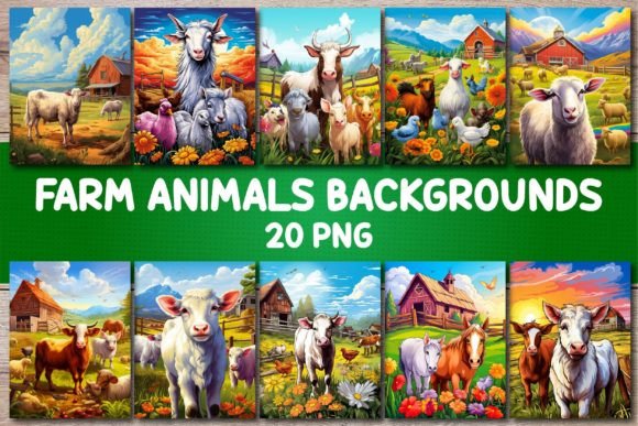 Charming Book Covers with Farm Animals Backgrounds