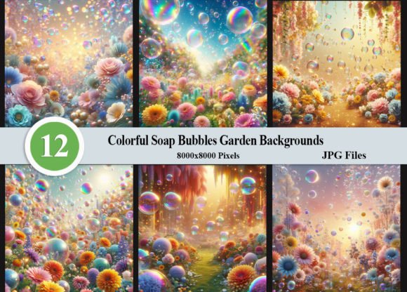 Colorful Soap Bubbles Garden Backgrounds for Creative Projects