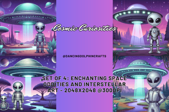 Cosmic Curiosities – 4 Alien Backgrounds for Bold Design