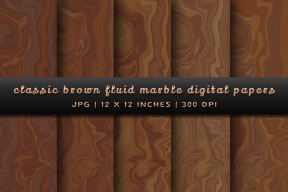 Elevate Your Designs with Classic Brown Fluid Marble Backgrounds