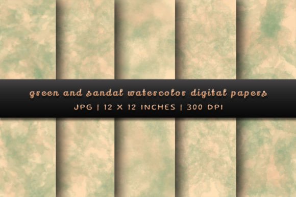 Elevate Your Projects with Green and Sandal Watercolor Backgrounds