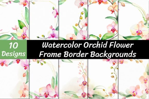 Elevate Your Projects with Orchid Flower Frame Border Backgrounds