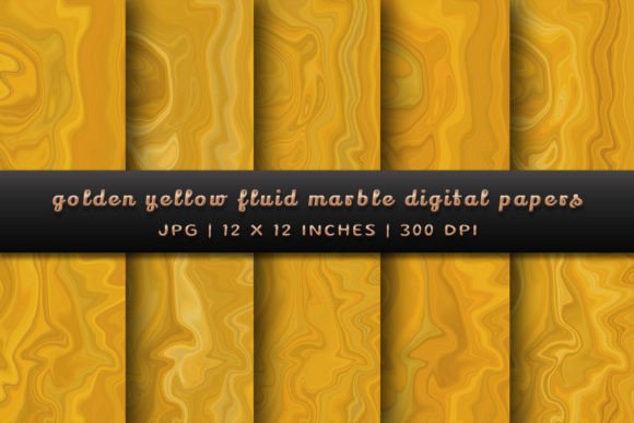 Golden Yellow Fluid Marble Backgrounds: A Designer's Touch of Luxury