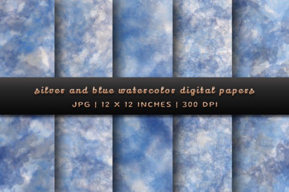 Refine Your Aesthetic with Silver and Blue Watercolor Backgrounds