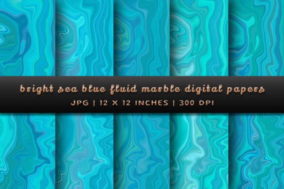 Transforming Designs with Bright Sea Blue Fluid Marble Backgrounds