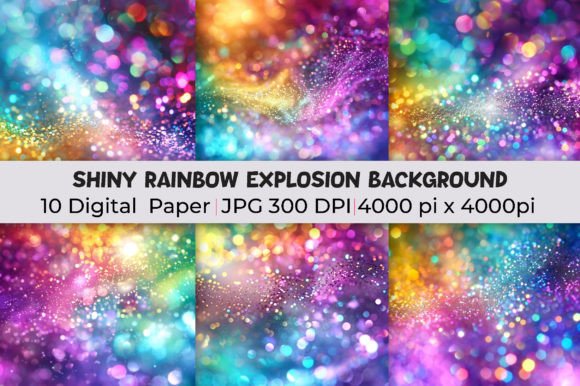 Unleash Visual Energy with Shiny Rainbow Explosion Backgrounds